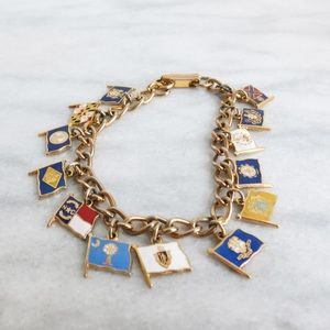 Vintage State Flag Charm Bracelet